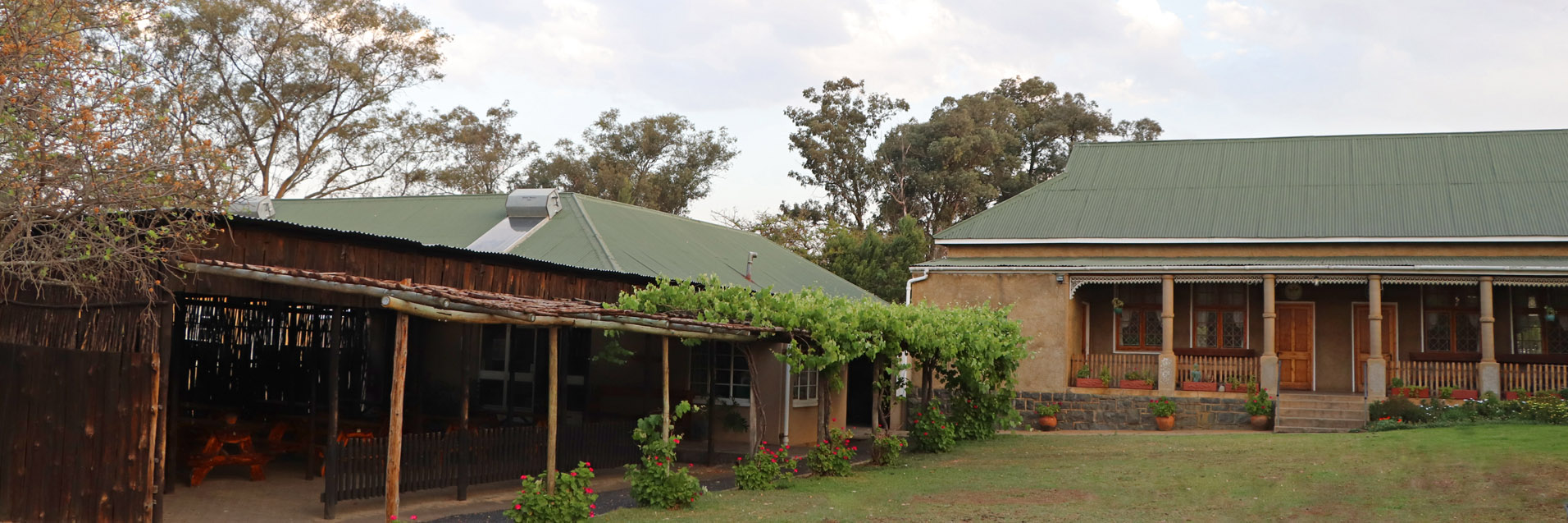 Hall and outdoor dining area